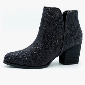 Not Rated Glitter Ankle Boots - Black